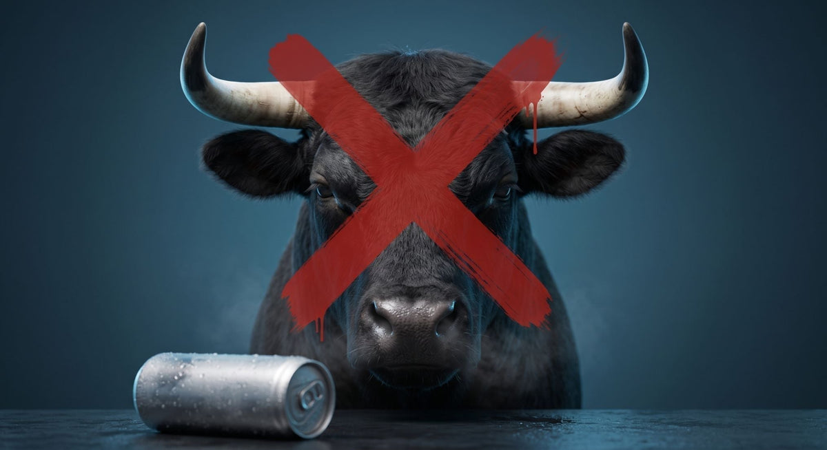 una laya un toro y una X roja sobre el toro. Metáfora visual contra la taurina